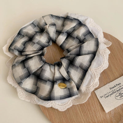 Women's Simple Style Commute Checkered Cloth Hair Tie