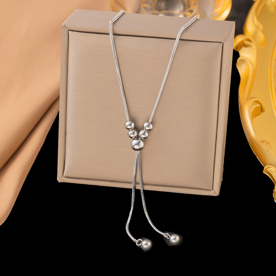 Jewelry Sweet Solid Color Titanium Steel Plating Pendant Necklace