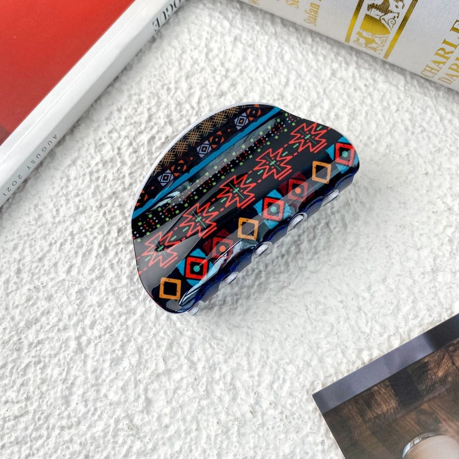 Women's Casual Bohemian Printing Acetic acid sheets Hair Claws