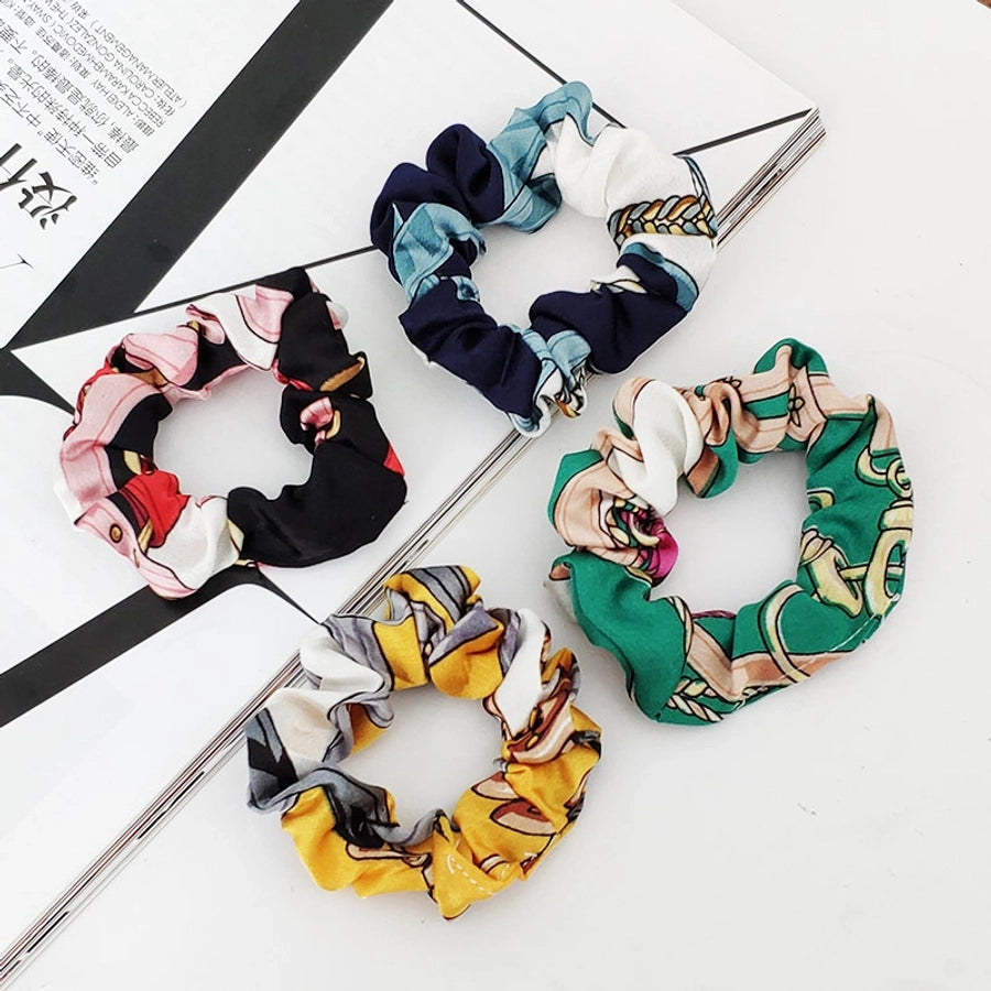 fashion gold velvet printed hair scrunchies set