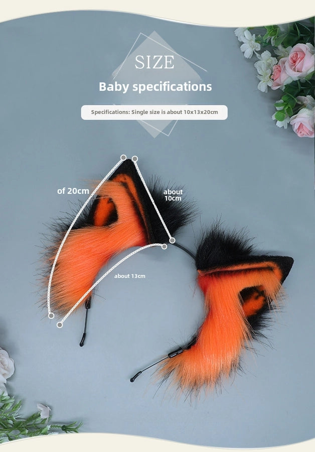 Halloween Props Spot Holy Beast Spirit Hair Accessories Japanese cosplay Accessories Simulation Beast Ear Plush Headwear