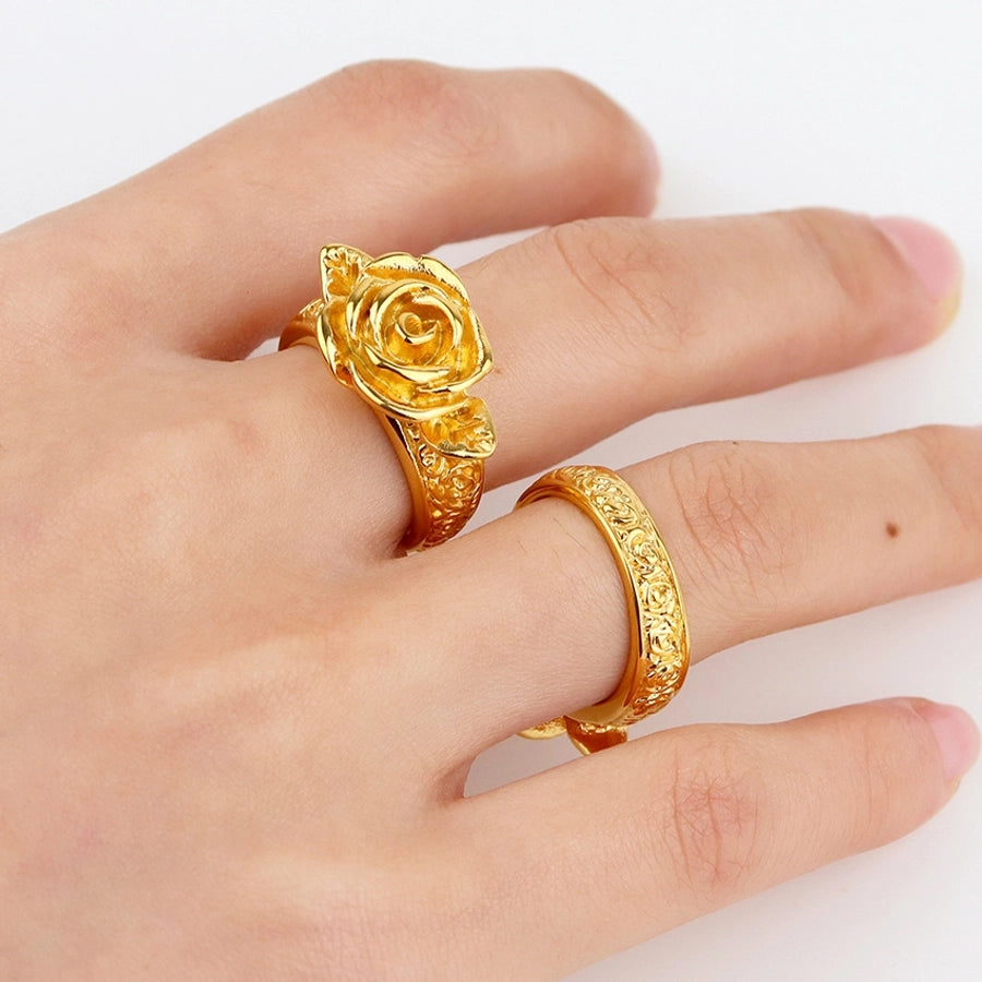 Jewelry Simple Style Streetwear Angel Rose 304 Stainless Steel Rings