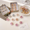sweet flower imitation pearl alloy resin handmade hair clip