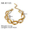 IG Style Classic Style Geometric 304 Stainless Steel 18K Gold Plated Bracelets In Bulk