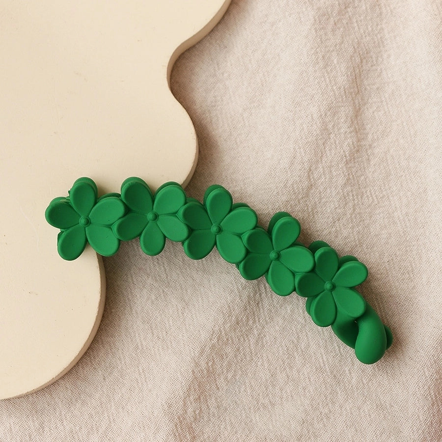 Women's Simple Style Flower Plastic Resin Spray Paint Hair Clip