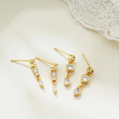 1 Pair Glam Shiny Tassel Copper Drop Earrings