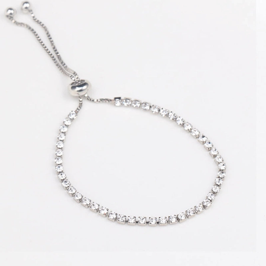 Europe and the United States  hot jewelry fashion simple 4mm copper inlaid zircon bracelet women's high-grade  adjustable bracelet