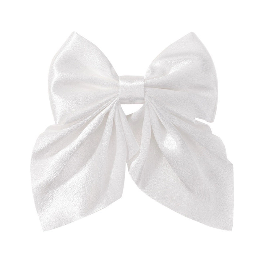 Girl'S Sweet IG Style Bow Knot Yao Ming Polyester Ribbed Band Hair Clip