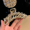 elegant waves alloy plating hollow out inlay zircon hair claws