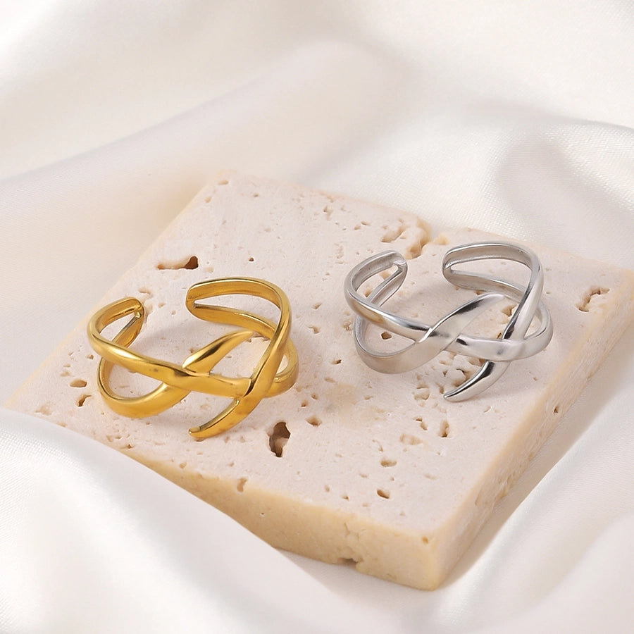 Jewelry Elegant Classic Style Geometric Simple Titanium Steel Open Rings