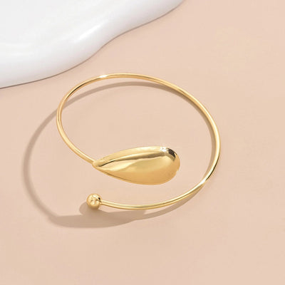 Exaggerated Simple Style Water Droplets Solid Color Gold Plated Iron  Bangle
