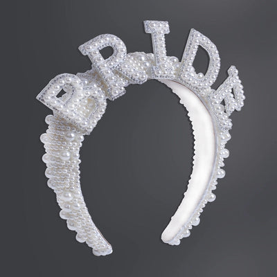 princess letter flannel inlay artificial pearls hair band