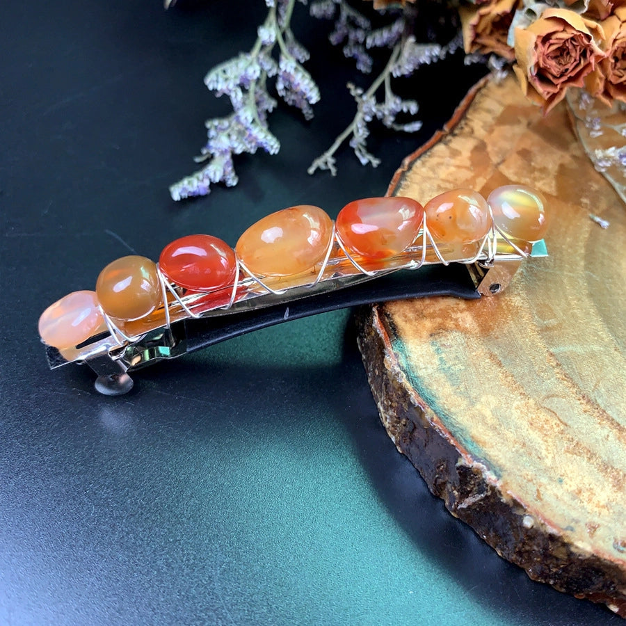 elegant lady geometric crystal plating hair clip