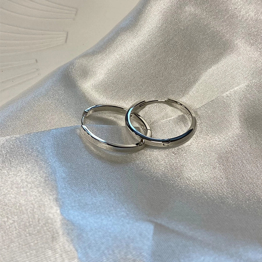 French simple cold style plain ring earrings elegant ring square line ear buckle  New Fashion Net red ear jewelry