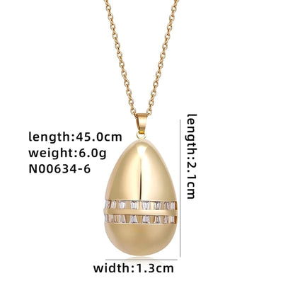 Jewelry Cute Simple Style Star Heart Shape Lines 304 Stainless Steel Copper Zircon K Gold Plated Rhodium Plated Plating Inlay Pendant Necklace