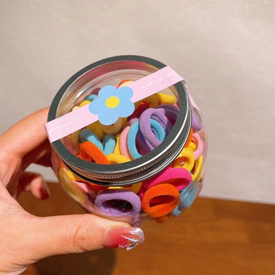 simple style solid color knit contrast collar hair tie