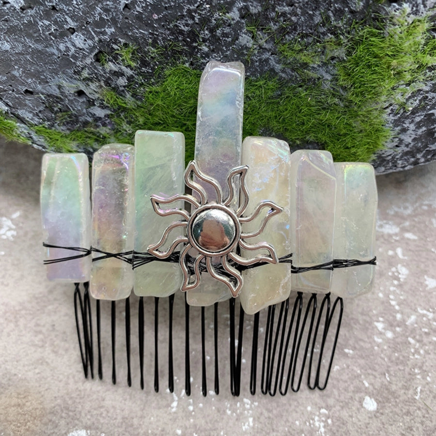 fashion sun crown crystal insert comb 1 piece