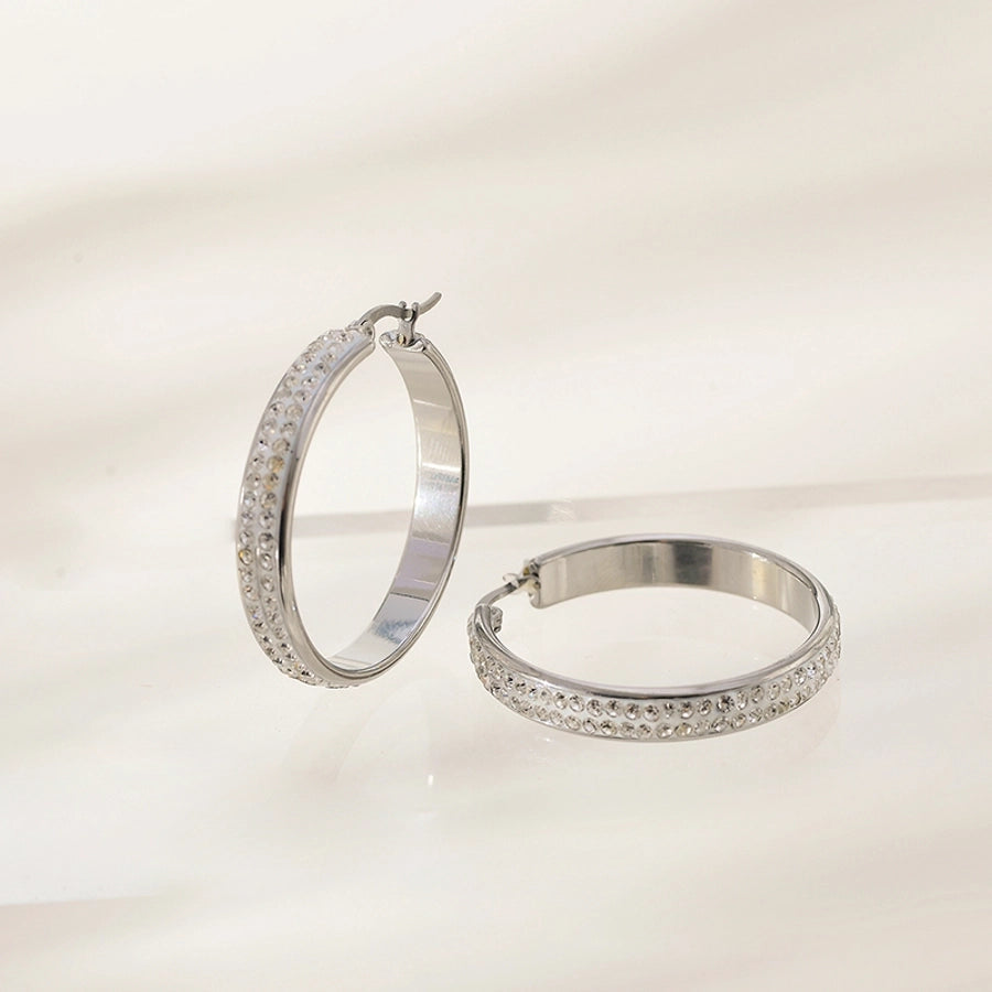 1 Pair Elegant Classic Style Circle 304 Stainless Steel Earrings