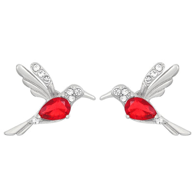 1 Pair Simple Style IG Style Hummingbird Plating Inlay Copper Zircon Ear Studs