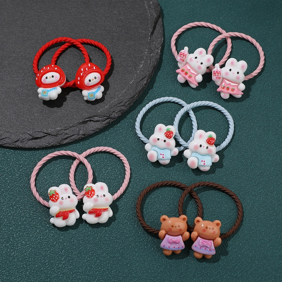 Kid'S Cartoon Style Cute Sweet Bear Plastic rubber band Hair Tie