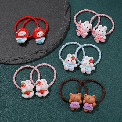 Kid'S Cartoon Style Cute Sweet Bear Plastic rubber band Hair Tie