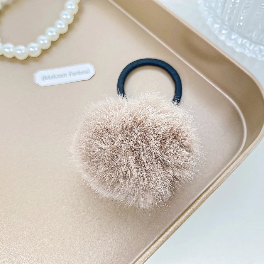 Women's Simple Style Solid Color Plush Hair Tie