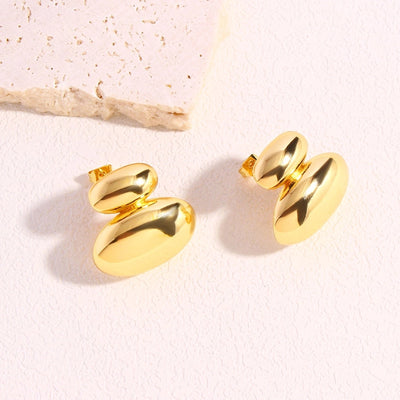 1 Pair Simple Style Classic Style Solid Color Plating Copper 18K Gold Plated Gold Plated Ear Studs