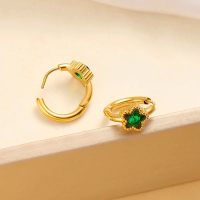 1 Pair Simple Style Commute Pentagram 304 Stainless Steel 316 Stainless Steel  Rhinestones 18K Gold Plated Earrings