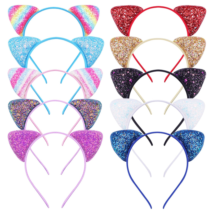 cute cat ears cloth sequins hair band 1 piece