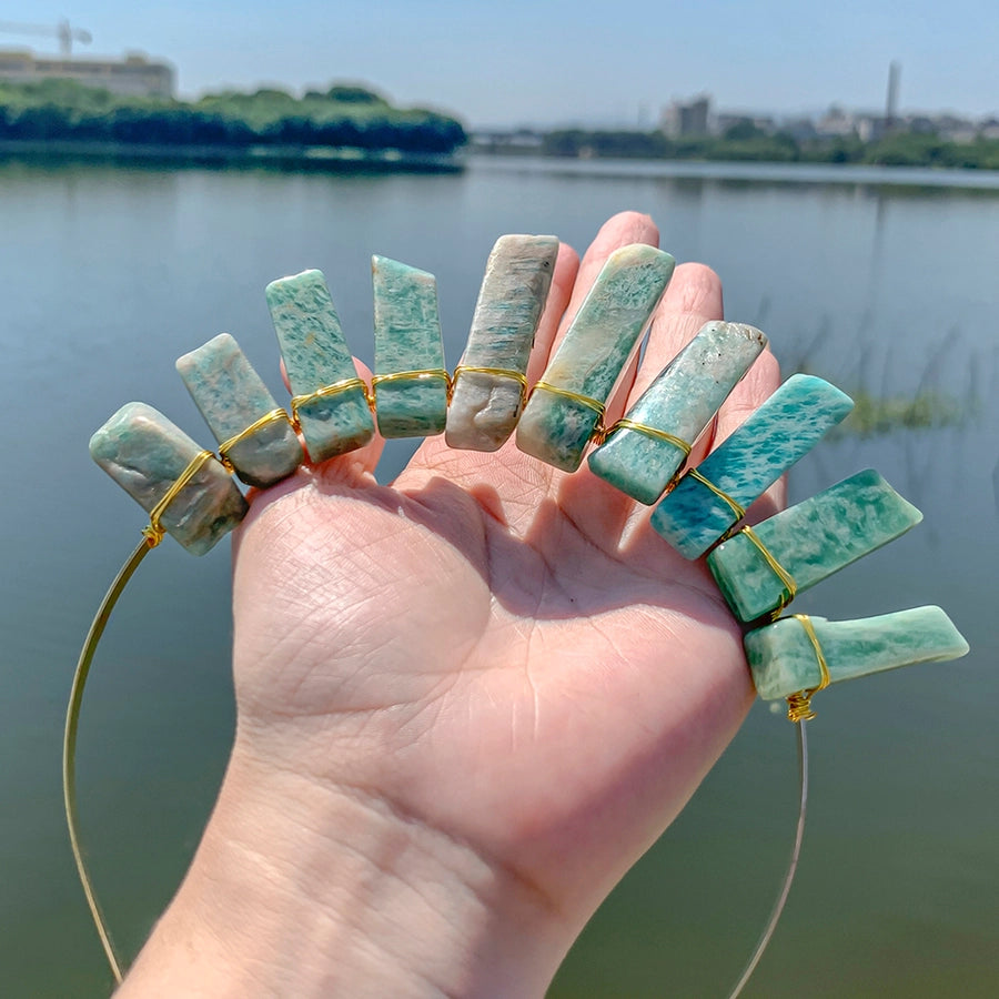 Women's Vacation Ethnic Style Geometric Alloy natural stone Knitting Hair Band