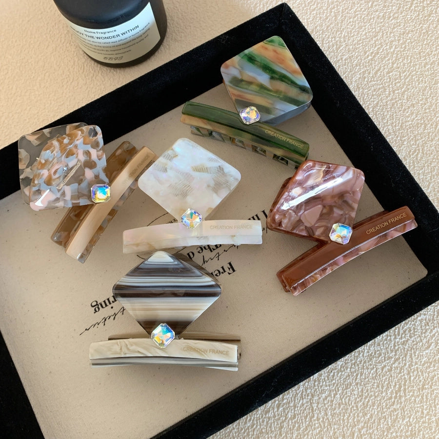 women's classic style square acetic acid sheets hair claws