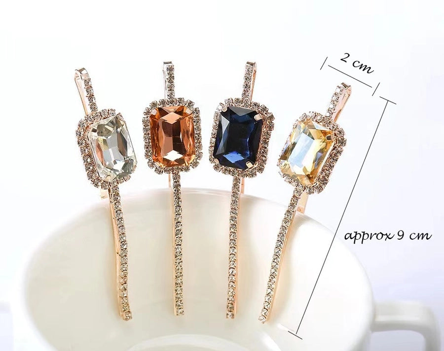 New Korean Style Crystal Rhinestone Clip Women's Back of Head Clip Broken Hair Clip Elegant Elegant Hair Accessories