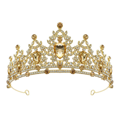 glam luxurious lady crown alloy plating inlay zircon crown