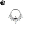 1 Piece Nose Rings & Studs Luxurious Shiny Round Pure Titanium Titanium Alloy Zircon 14K Gold Plated White Gold Plated Ear Cartilage Rings & Studs Nose Rings & Studs