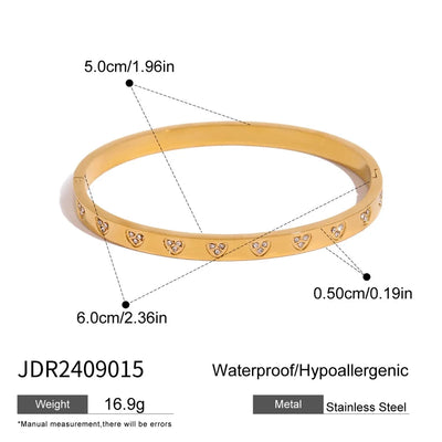 Simple Style Heart Shape 304 Stainless Steel Bangle In Bulk