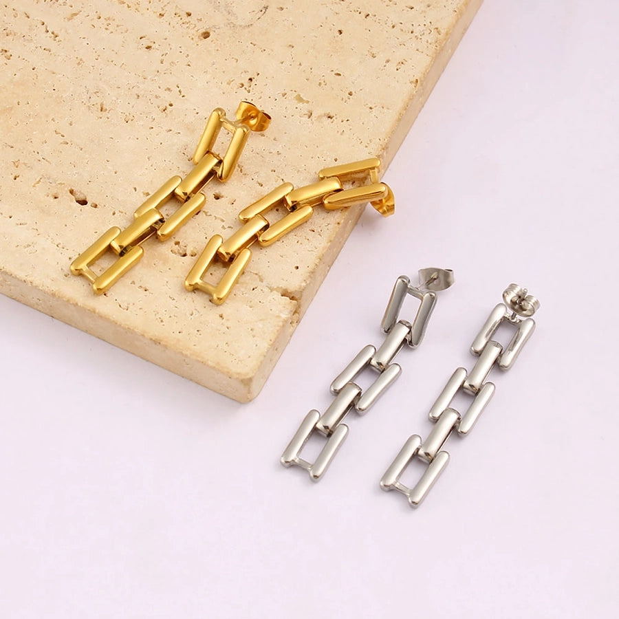 1 Pair Simple Style Commute Square 304 Stainless Steel 316 Stainless Steel  18K Gold Plated Drop Earrings