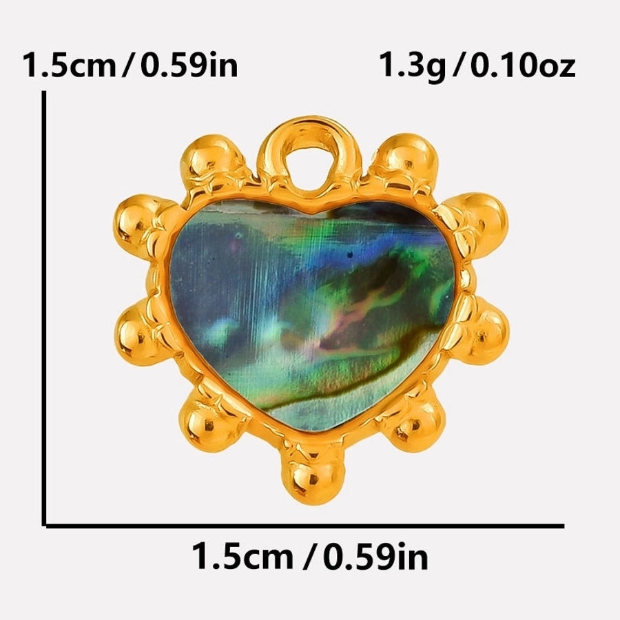 Jewelry Vintage Style Classic Style Heart Shape 304 Stainless Steel Shell Abalone Shell 18K Gold Plated Pendant Necklace