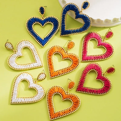 1 Pair Wedding Vacation Simple Style Heart Shape Alloy 16K Gold Plated Drop Earrings