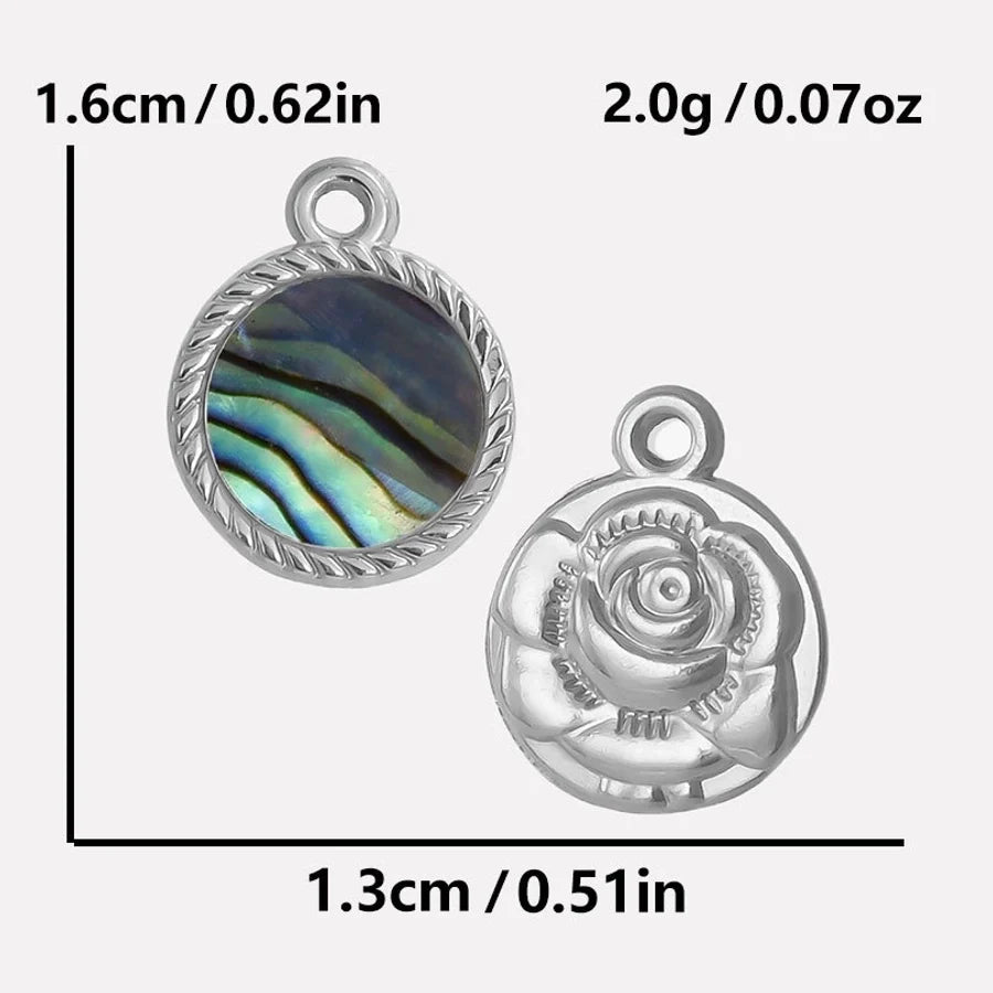 Jewelry Vintage Style Classic Style Round 304 Stainless Steel Shell Abalone Shell 18K Gold Plated Irregular Plating Charms Pendant Necklace