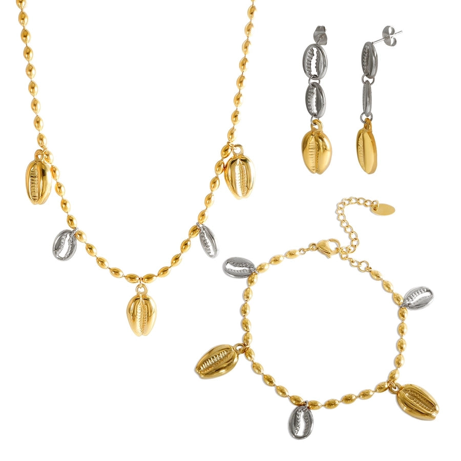 Jewelry Casual Marine Style Conch 304 Stainless Steel Plating Bracelets Earrings Necklace