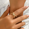 A Copper-Plated Gold Glossy Heart Inlaid Zircon Bow XINGX Sweet Light Luxury Daily Date Gift Women's Ring