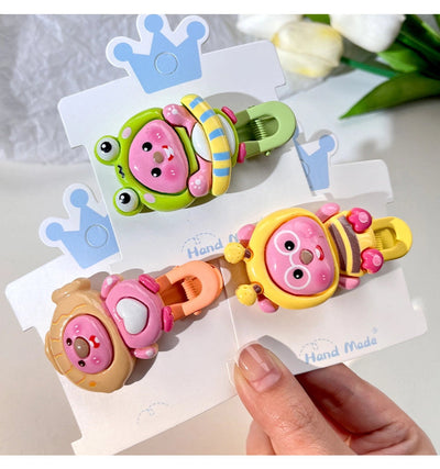 LOOPY Little Beaver Children's Hairpin Duckbill Clip Side Bangs Clip Broken Hairpin Little Girl's Headwear Ruby Hair Accessories