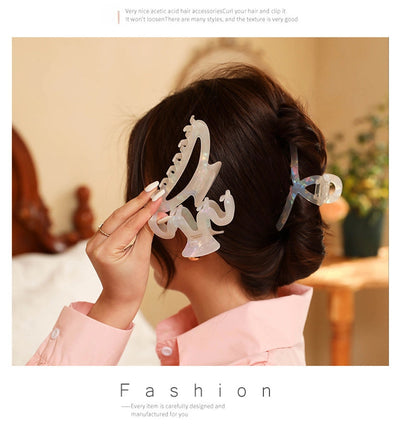 Mermaid Ji acetate hairpin female  back head bath pan head grip elegant temperament shark clip headdress