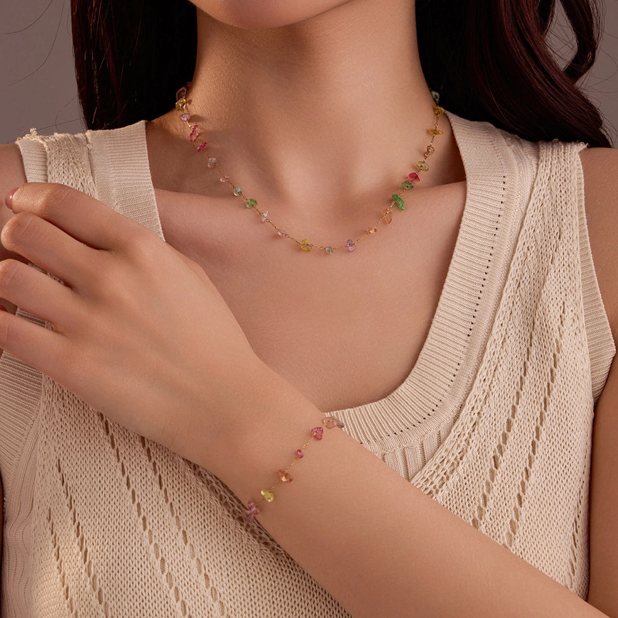 Jewelry Lady Geometric 304 Stainless Steel Natural Stone Plating Jewelry Set