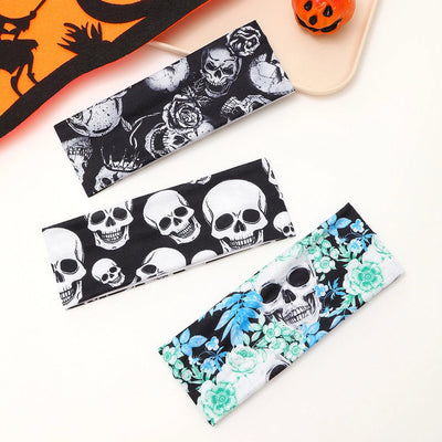Women's Cute Funny Pumpkin Cartoon Character Spider Cloth Printing Hair Tie