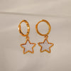 1 Pair Elegant Simple Style Classic Style Star Inlay 304 Stainless Steel Shell Drop Earrings
