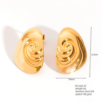 1 Pair Casual Simple Style Classic Style Geometric Square 304 Stainless Steel 18K Gold Plated Imitation Gold  Ear Studs