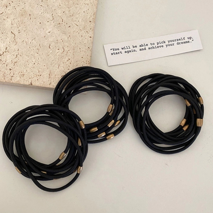 simple style solid color cloth metal rubber band 1 piece