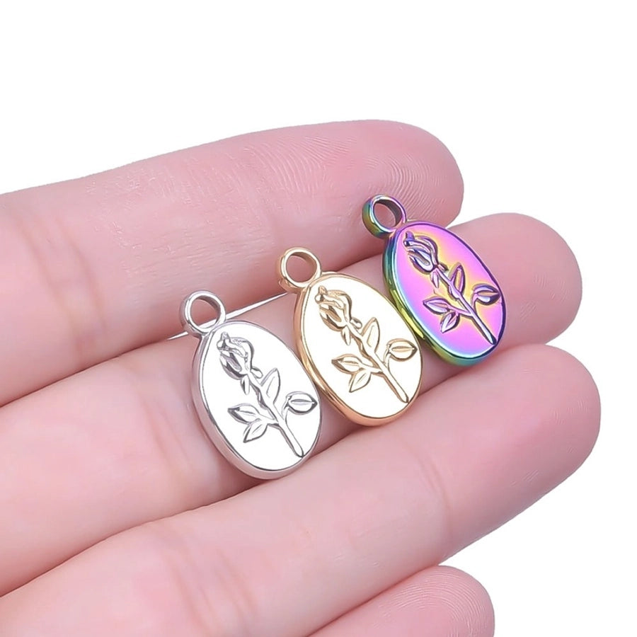 Jewelry Basic Modern Style Classic Style Flower 304 Stainless Steel 18K Gold Plated Plating Pendant Necklace