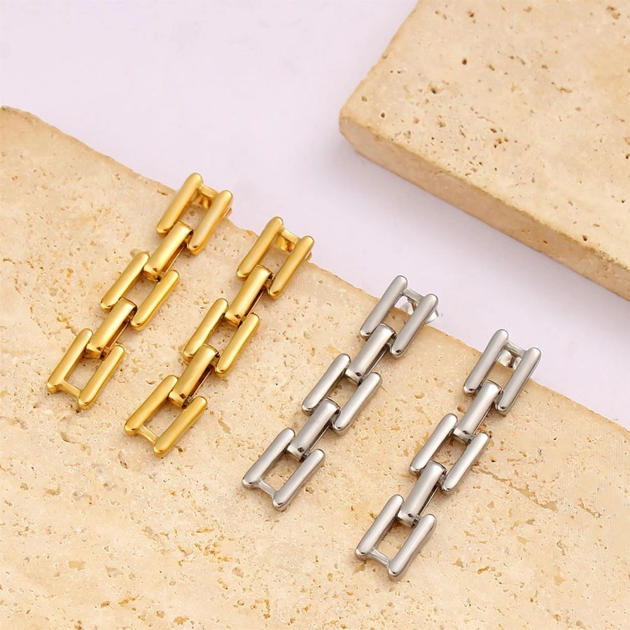 1 Pair Simple Style Commute Square 304 Stainless Steel 316 Stainless Steel  18K Gold Plated Drop Earrings